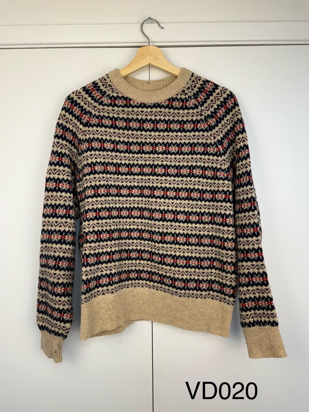 J.Crew Men’s 100% Lambswool Fair Isle Sweater S